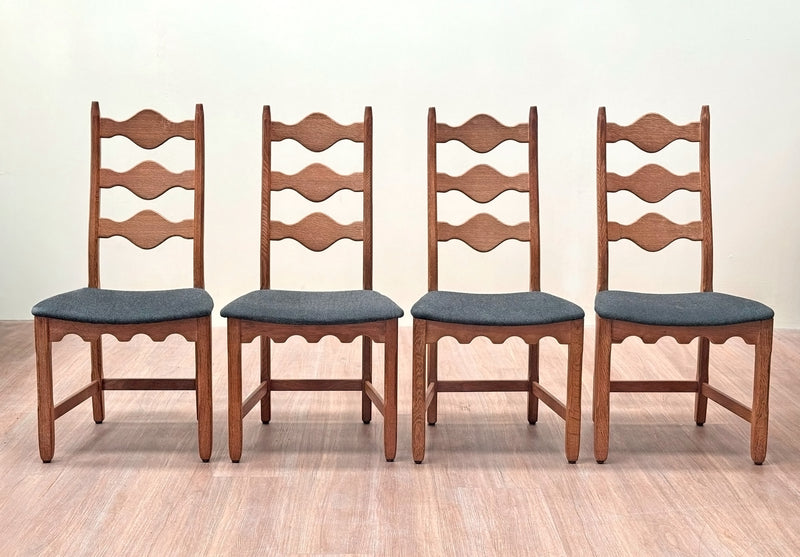 Henning Kjærnulf Ladder Razor Dining Chairs, Denmark, 1960s