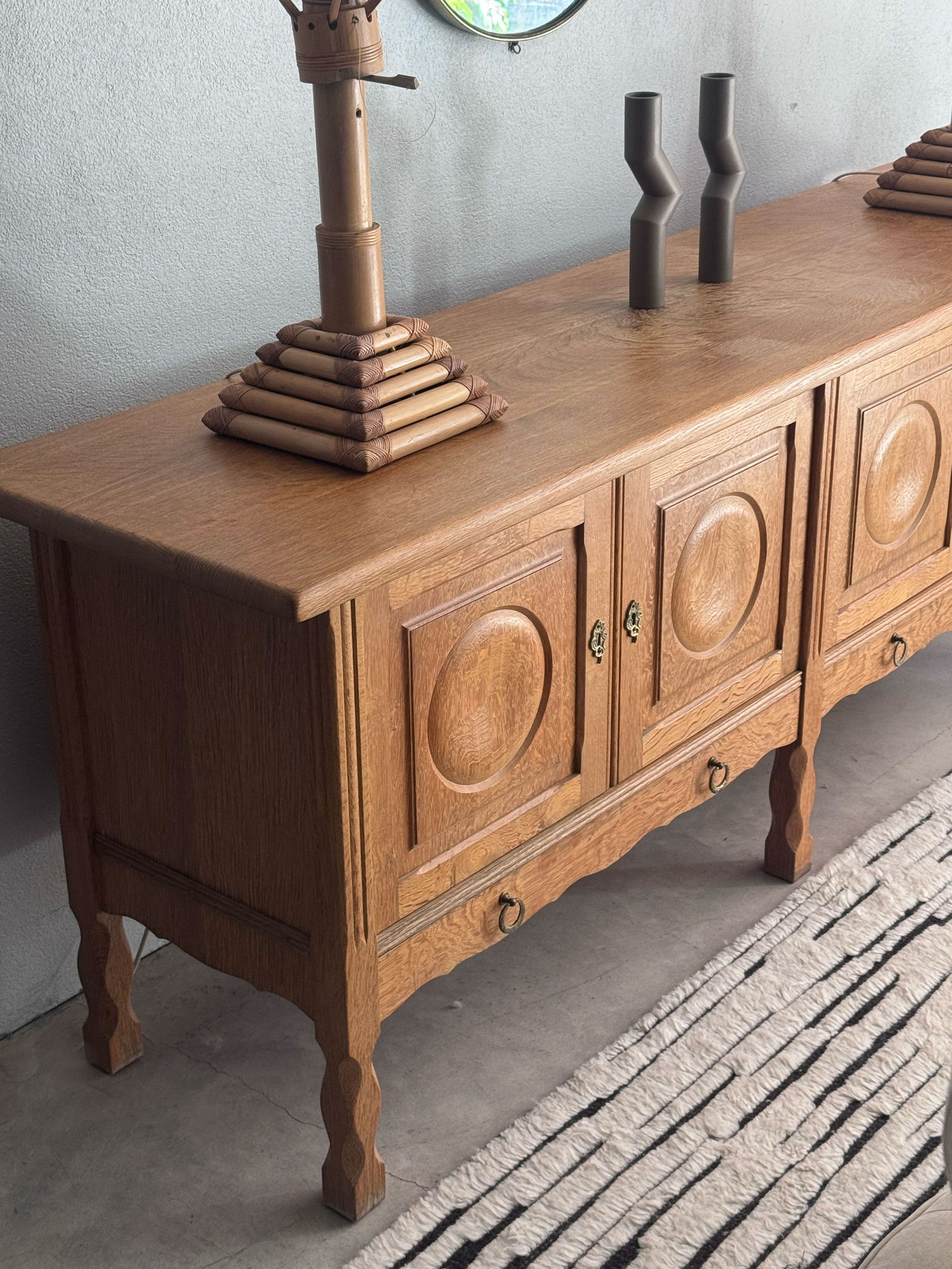 Circle Detail Brutalist Oak Cabinet, Danish 1950's – CCSS TM