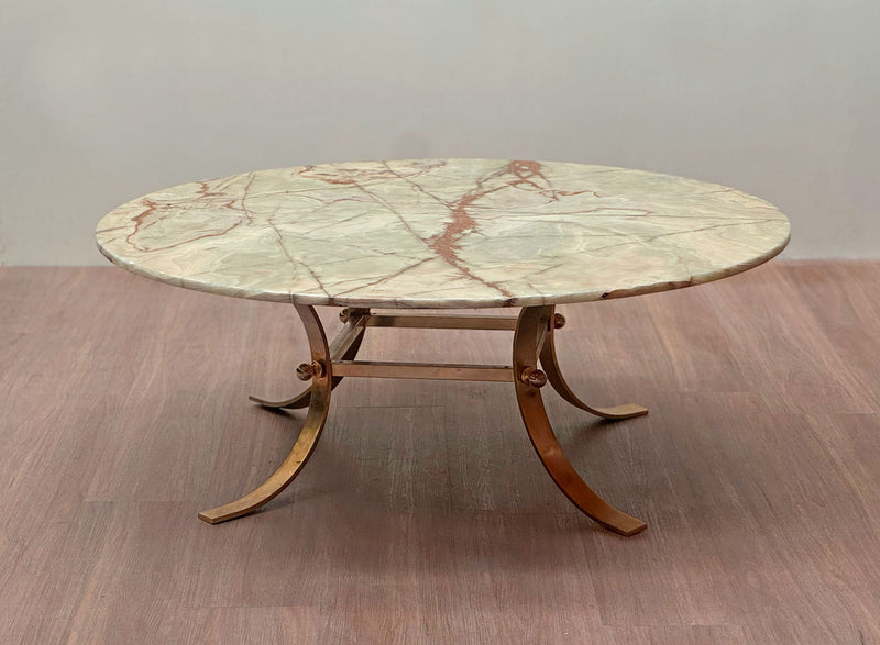 Onyx & Brass Coffee Table, Scandinavian, 1970's