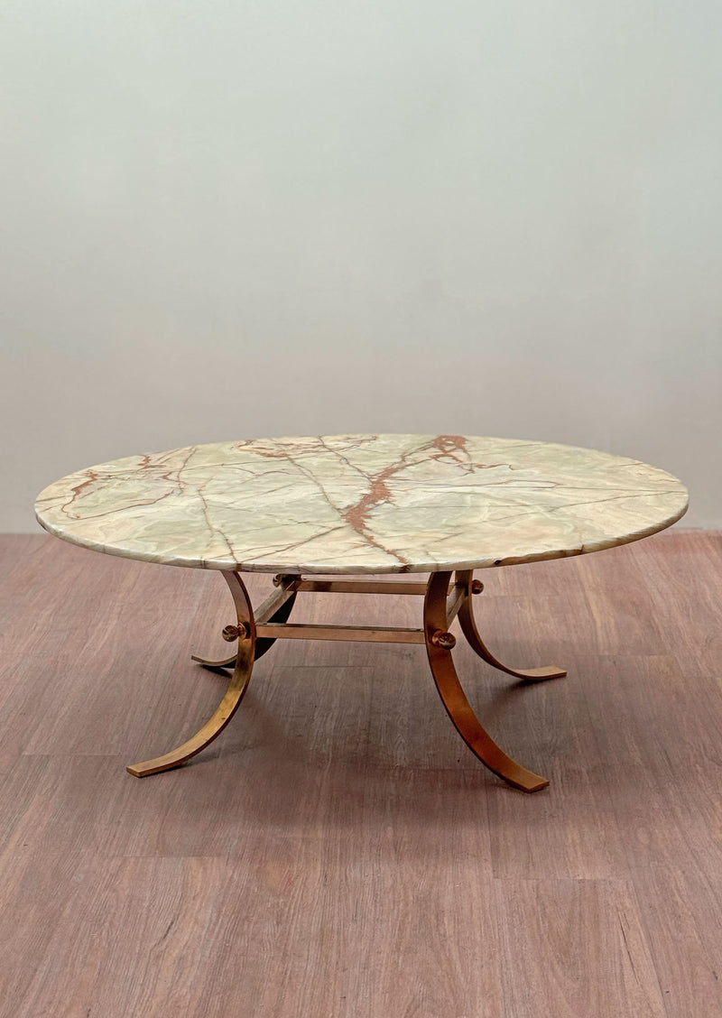Onyx & Brass Coffee Table, Scandinavian, 1970's