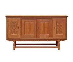 Henning Kjaernulf Oak Tambour-Door Cabinet, Denmark, 1960's