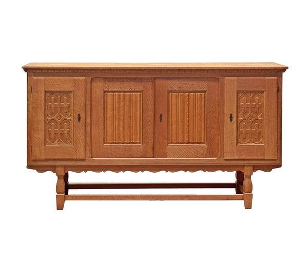 Henning Kjaernulf Oak Tambour-Door Cabinet, Denmark, 1960's