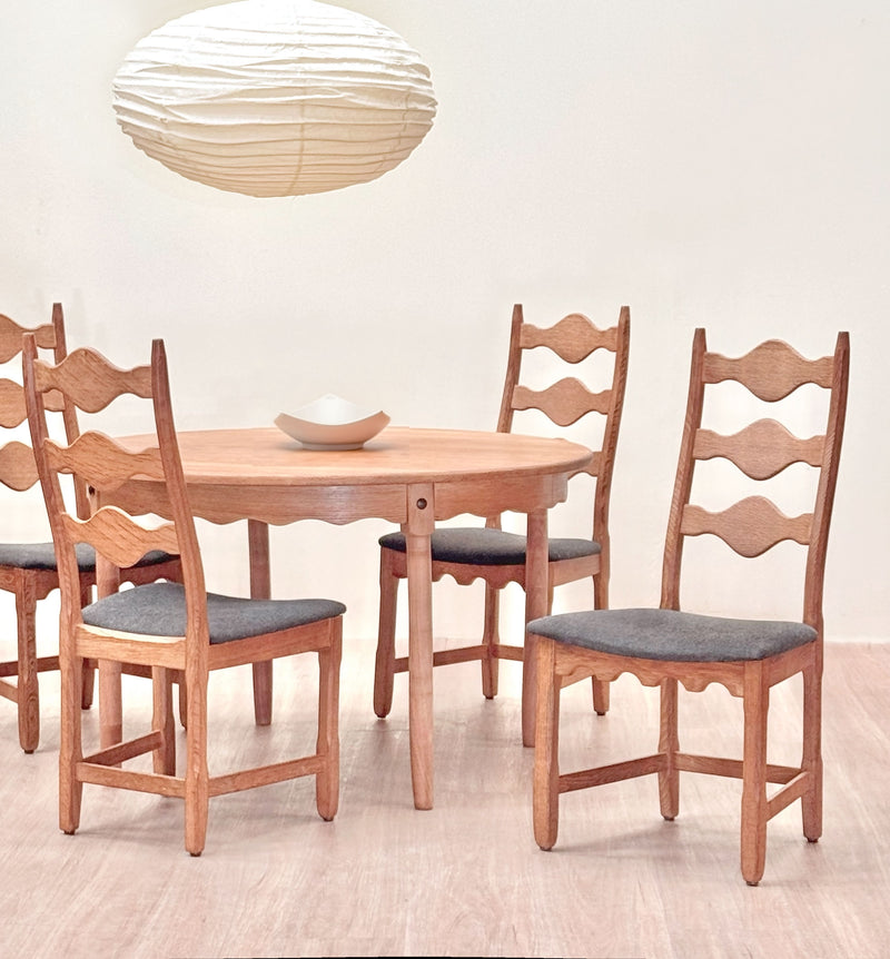 Henning Kjærnulf Ladder Razor Dining Chairs, Denmark, 1960s