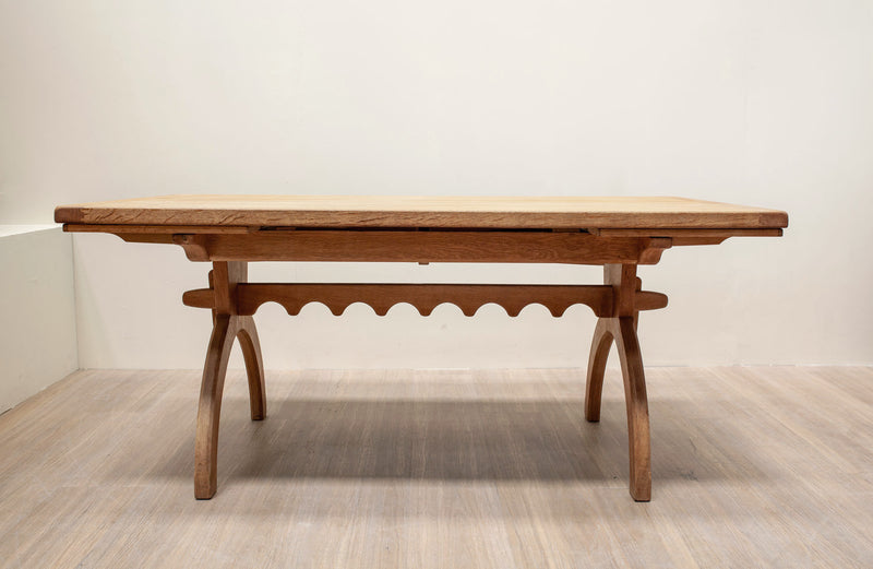 Oak Decorative Trestle Table, Danish 60's