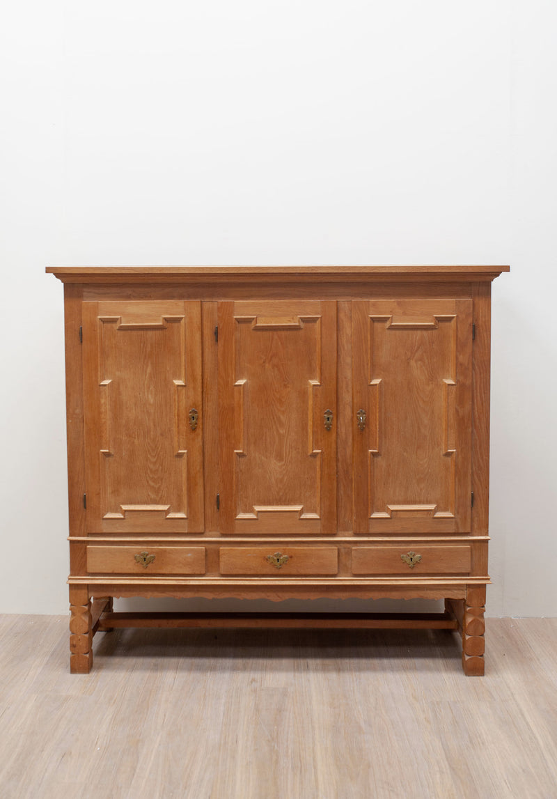 Golden Oak Brutalist Sideboard, Danish 1960's