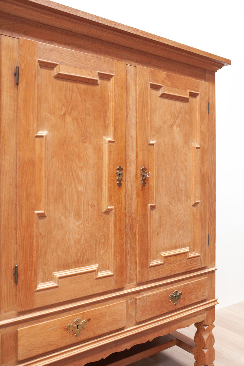 Golden Oak Brutalist Sideboard, Danish 1960's