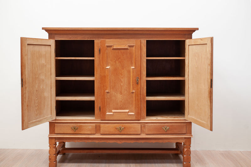 Golden Oak Brutalist Sideboard, Danish 1960's