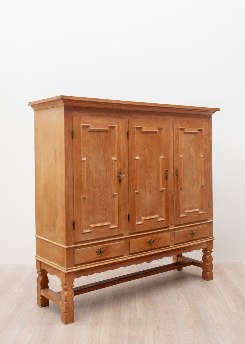 Golden Oak Brutalist Sideboard, Danish 1960's