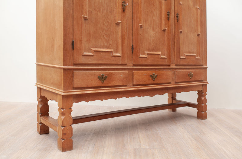 Golden Oak Brutalist Sideboard, Danish 1960's