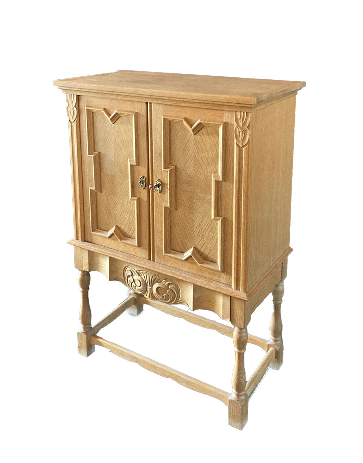 Chevron Oak Henning Kjærnulf Cabinet, Danish 1960's