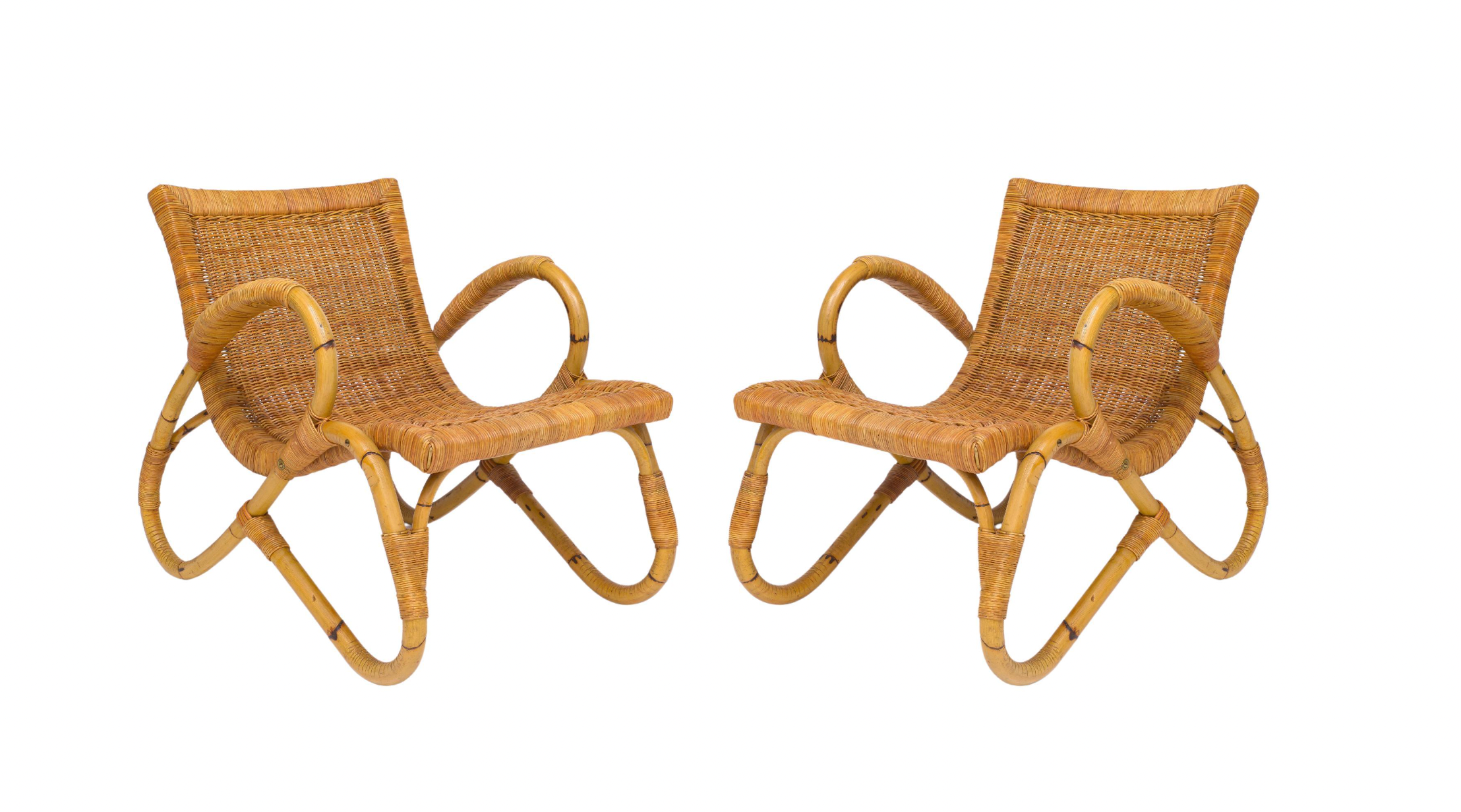 Arco Rattan Bamboo Armchair, Germany 1960s