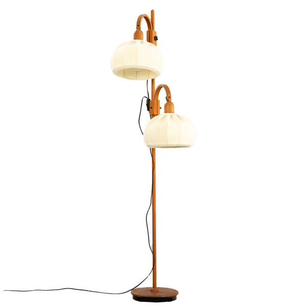 Teak Fabric Shade floor lamp, 1970's