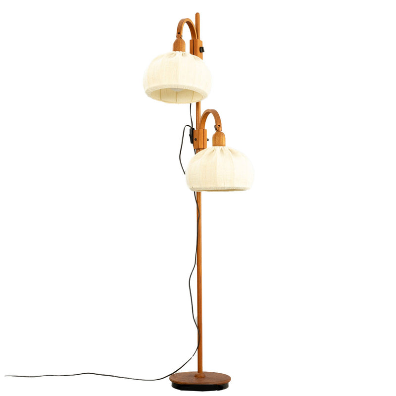 Teak Fabric Shade floor lamp, 1970's