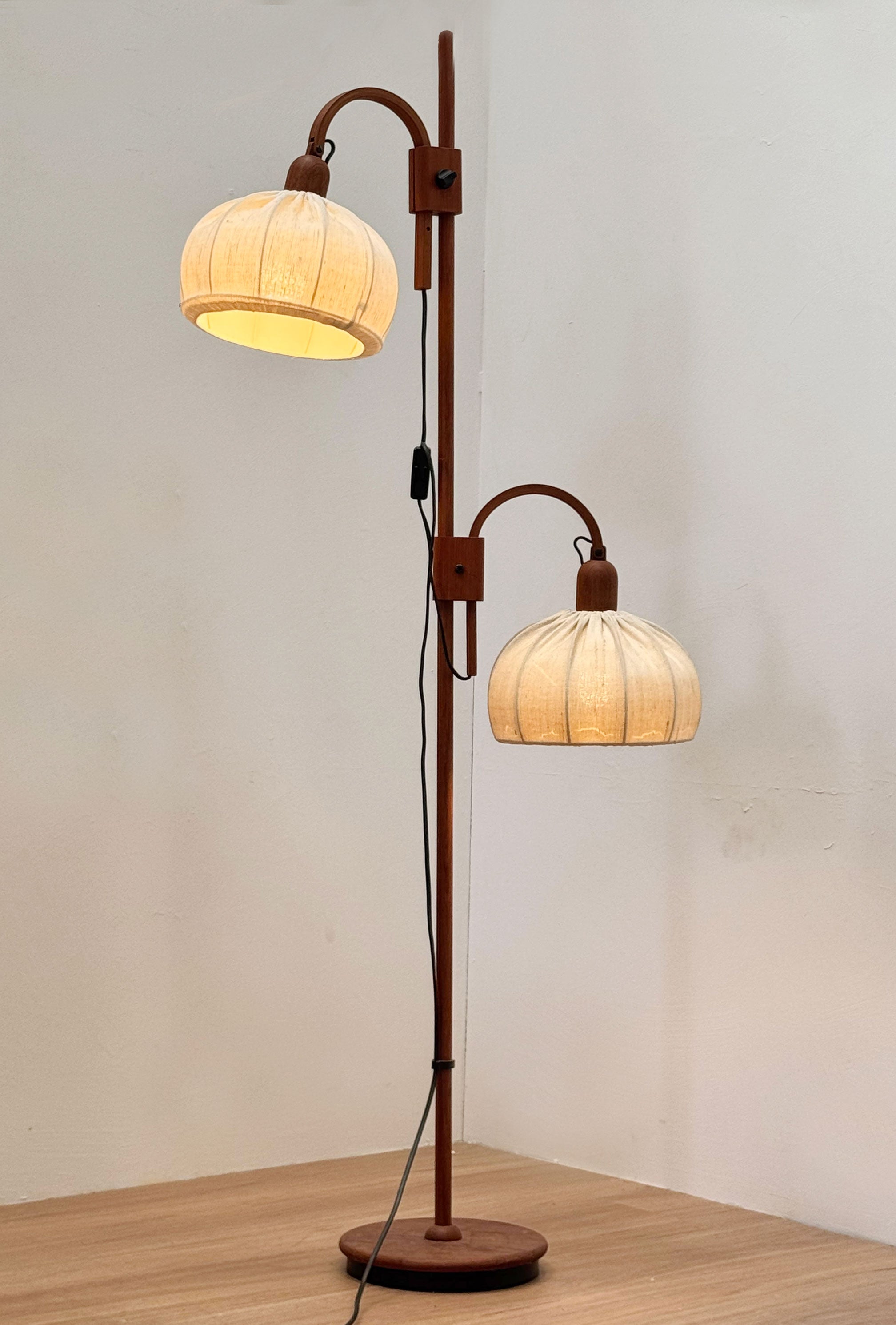 Vintage Scandinavian Double Arm Floor Lamp, c1970's