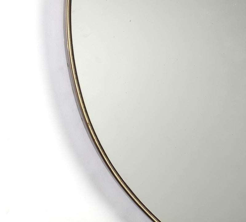 Brass Circular Shaped Mirror, Italian 1950's