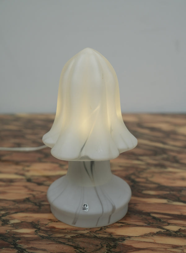 Scalloped Glass Table Lamp by Pukenberg, Sweden