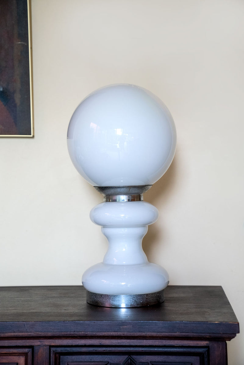 Large Opaline Table Lamp, Italy 1970's