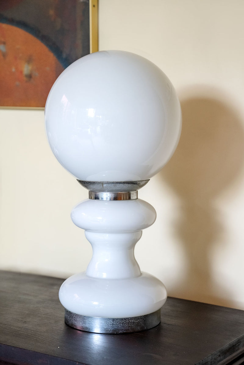 Large Opaline Table Lamp, Italy 1970's