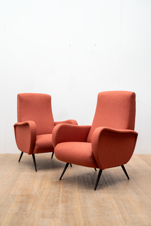 Pair of Sculptural Armchairs, Italian, 1950's