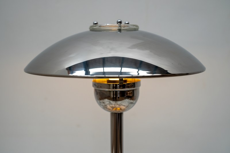 Chrome Saucer Table Lamp Danish, 70's