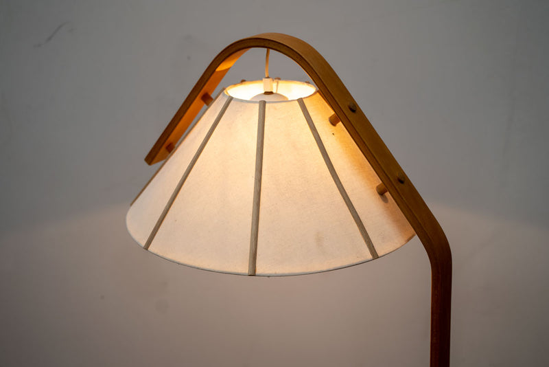 Scandinavian Modern Aneta Floor Lamp by Jan Wickelgren Beech Wood, Sweden 1970s