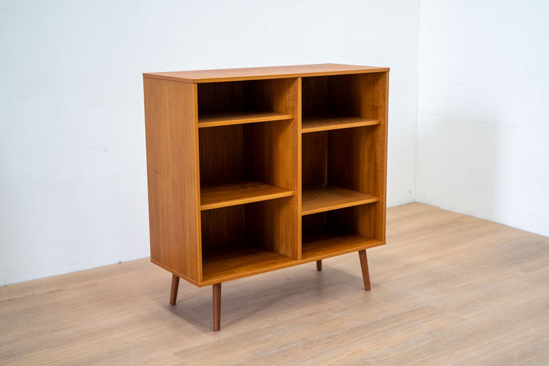 Square Teak Bookshelf with Adjustable Shelves, Danish, 1970's