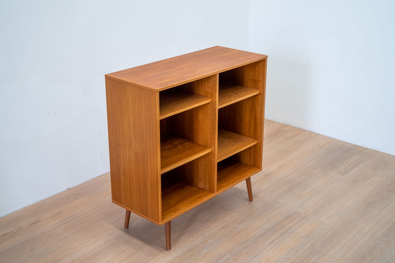 Square Teak Bookshelf with Adjustable Shelves, Danish, 1970's