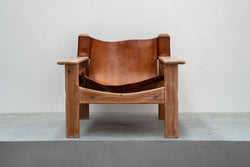 Swedish Pine & Leather Easy Chair in the Style of Karin Mobring, 1970s