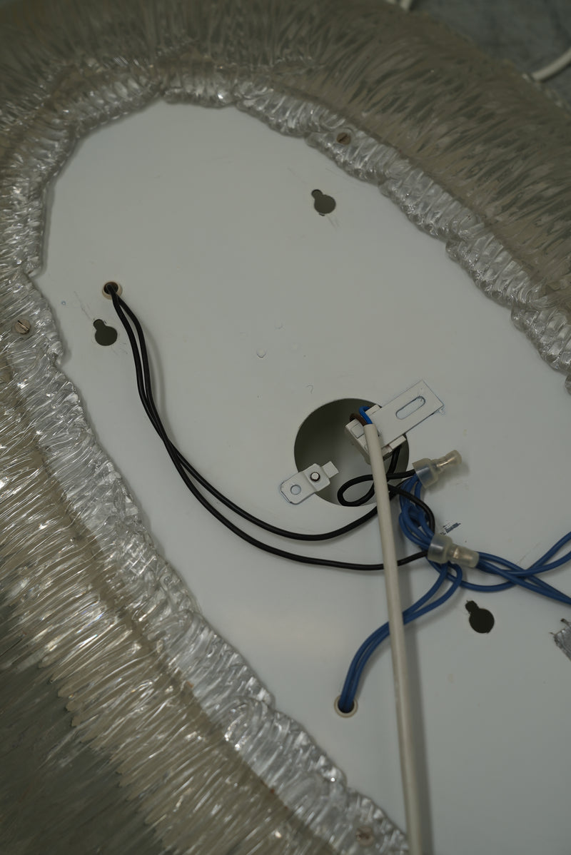 Oval Plexiglass Mirror with Lights Germany, 60's