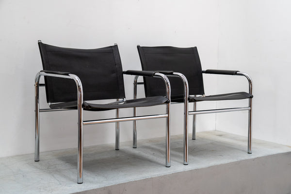 Postmodern Klinte Leather Chairs by Tord Bjorklund For Ikea 1980's