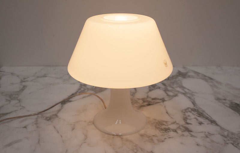 Holmegaard Table Lamp Opal Glass, Danish