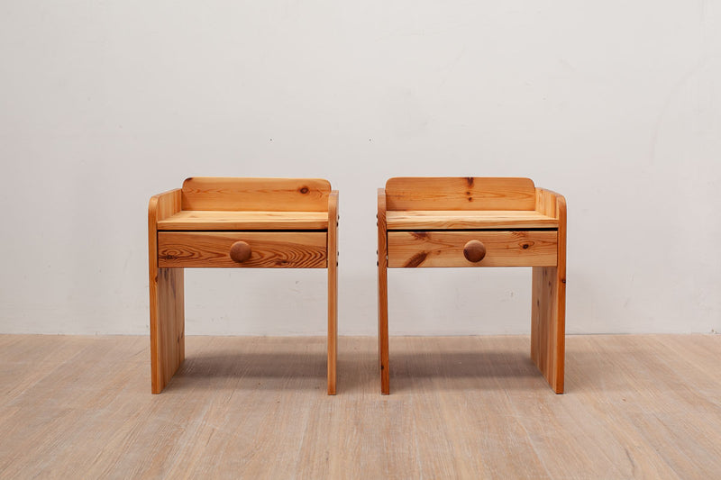 Pair of Pine Bedside Tables, Danish 80's