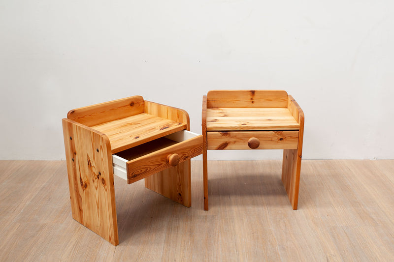 Pair of Pine Bedside Tables, Danish 80's