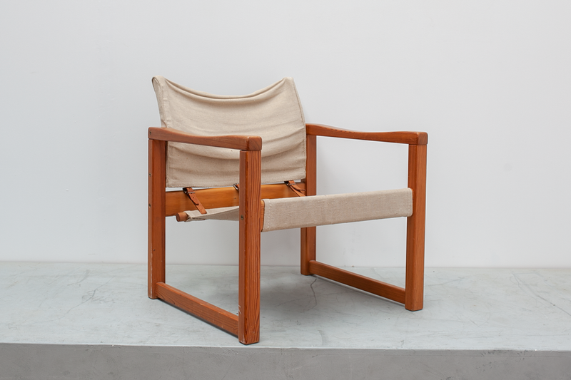 Canvas Sling Chair With Buckles, Denmark, 1960's
