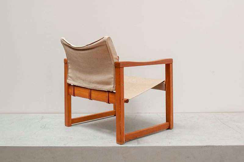 Canvas Sling Chair With Buckles, Denmark, 1960's