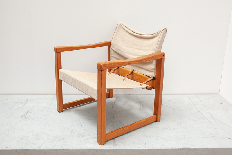 Canvas Sling Chair With Buckles Denmark 1960 s CCSS TM