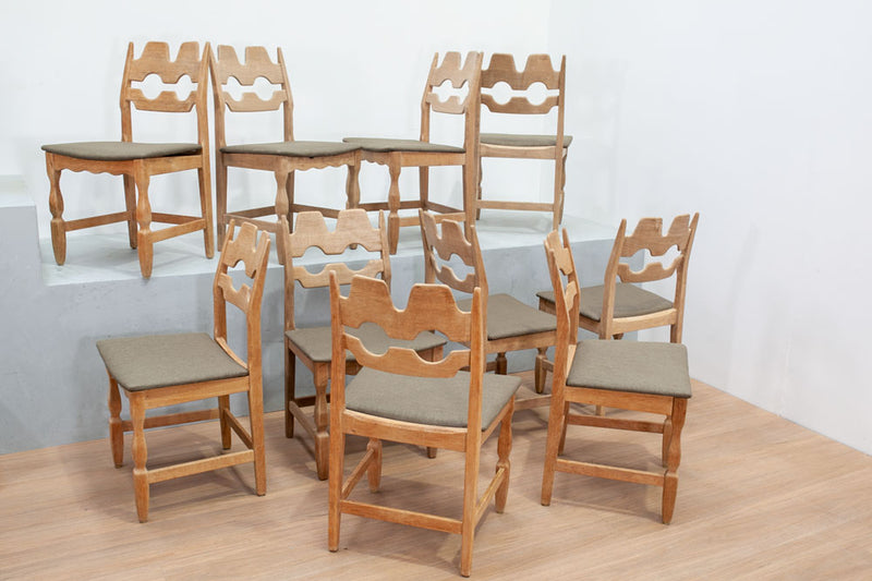 Razor Back Dining Chairs by Henning Kjærnulf, Danish