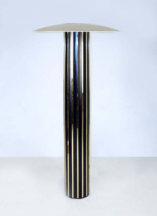 Very Tall Column Brass Floor Lamp, Italian, 1980's